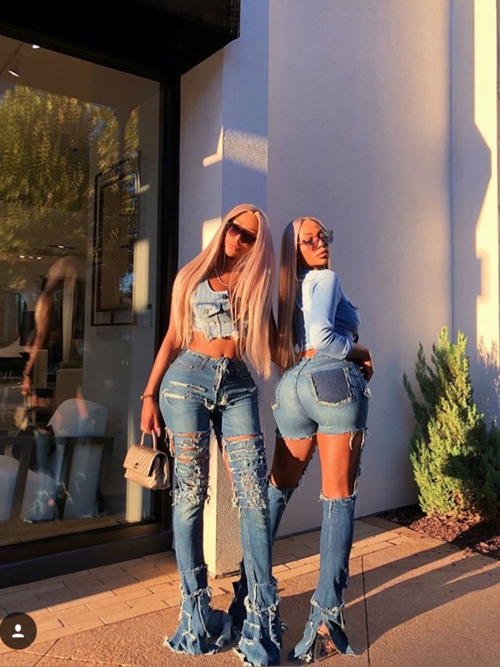 Matching Distressed Denim Light Blue